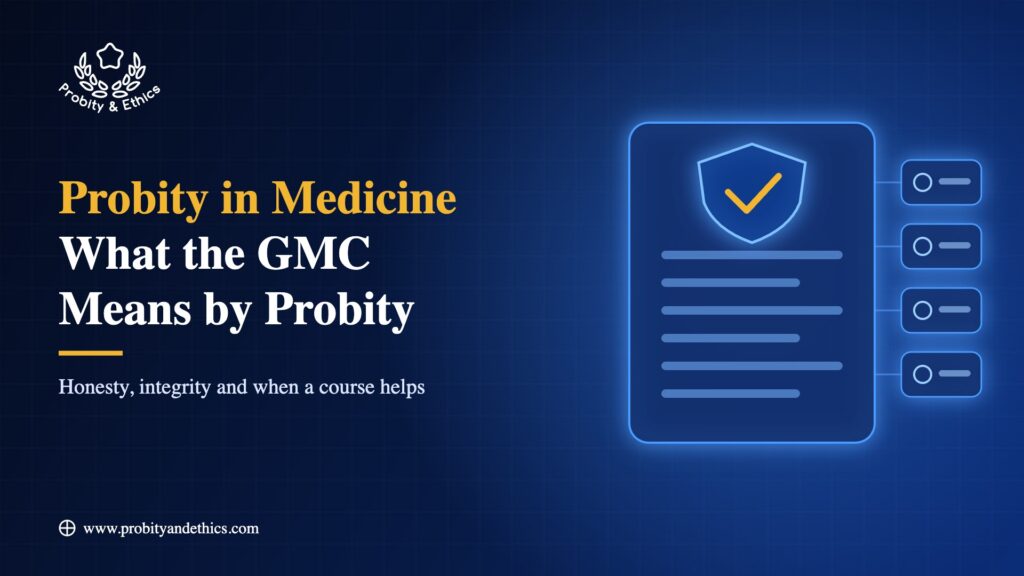 Probity in medicine: what the GMC means by probity