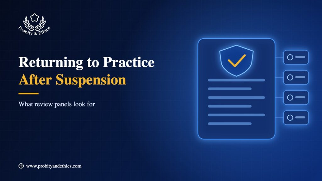 Returning to practice after suspension